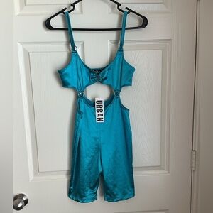 Motel Rocks Turquoise Cutout Jumpsuit